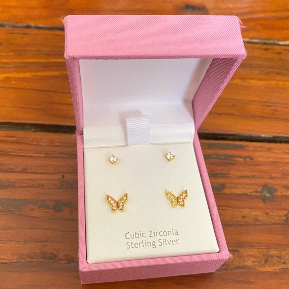 Rachel Ashwell Gold Studs & Butterfly Set NWT